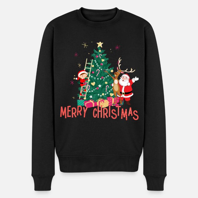 Christmas tree - Männer Premium Bio Pullover - Schwarz
