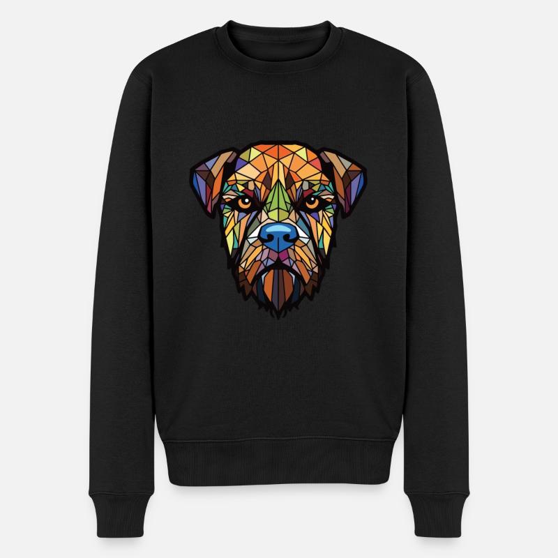 Border Terrier Hunderasse Aquarell Illustration - Männer Premium Bio Pullover - Schwarz