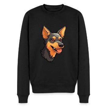 Lancashire Heeler Hunderasse Cartoon Kawaii Illustration - Männer Premium Bio Pullover - Schwarz - Vorne - Nico (187cm)