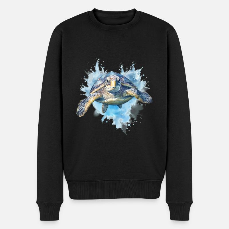 Tortue bleue - Pull Premium bio Homme - noir