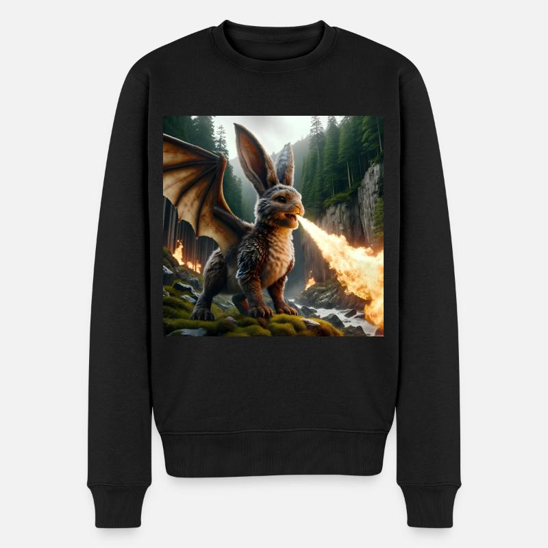 Dragon lapin cracheur de feu #13 - Pull Premium bio Homme - noir