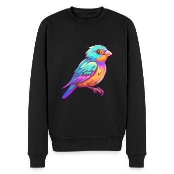 Sperling Buntes Aquarell Cartoon Kawaii Tier - Männer Premium Bio Pullover - Schwarz - Vorne - Nico (187cm)