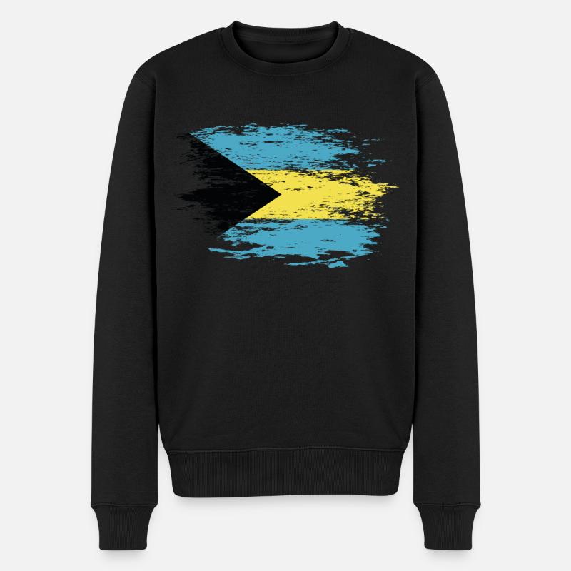 Bahamas Flagge used - Männer Premium Bio Pullover - Schwarz