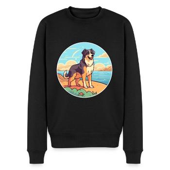 Bucovina Schäferhund Rasse Cartoon Kawaii Clipart - Männer Premium Bio Pullover - Schwarz - Vorne - Nico (187cm)