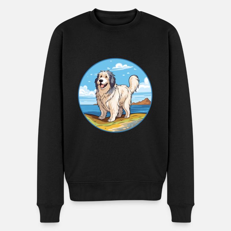 Rumänischer Schäferhund Hund Rasse Cartoon Kawaii Clipart - Männer Premium Bio Pullover - Schwarz