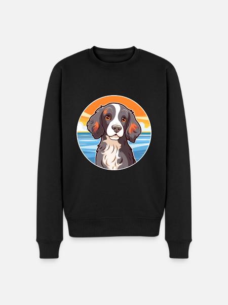 Spaniel Dog Breed Cartoon Kawaii Clipart Dog Pet - Men's Premium Organic Jumper - black