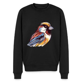 Sparrow Colorful Watercolor Cartoon Kawaii Animal - Men's Premium Organic Jumper - black - Front - Nico (187cm)