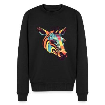 Okapi Buntes Aquarell Cartoon Kawaii Tier - Männer Premium Bio Pullover - Schwarz - Vorne - Nico (187cm)