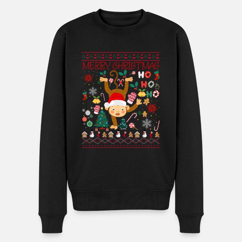 Frohe Weihnachten 2023 - Männer Premium Bio Pullover - Schwarz