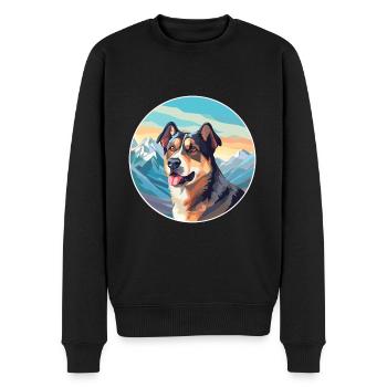 Molosse aryen chien race dessin animé Kawaii aquarelle - Pull Premium bio Homme - noir - Devant - Nico (187cm)