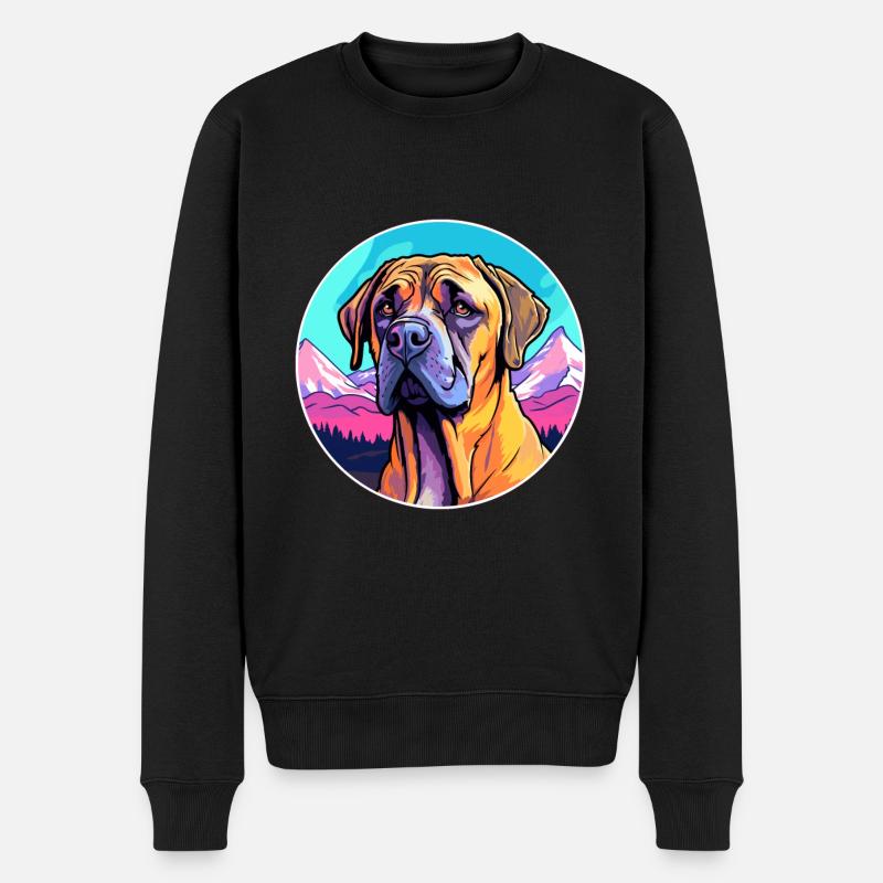 Boerboel Hunderasse Karikatur Kawaii Aquarell - Männer Premium Bio Pullover - Schwarz