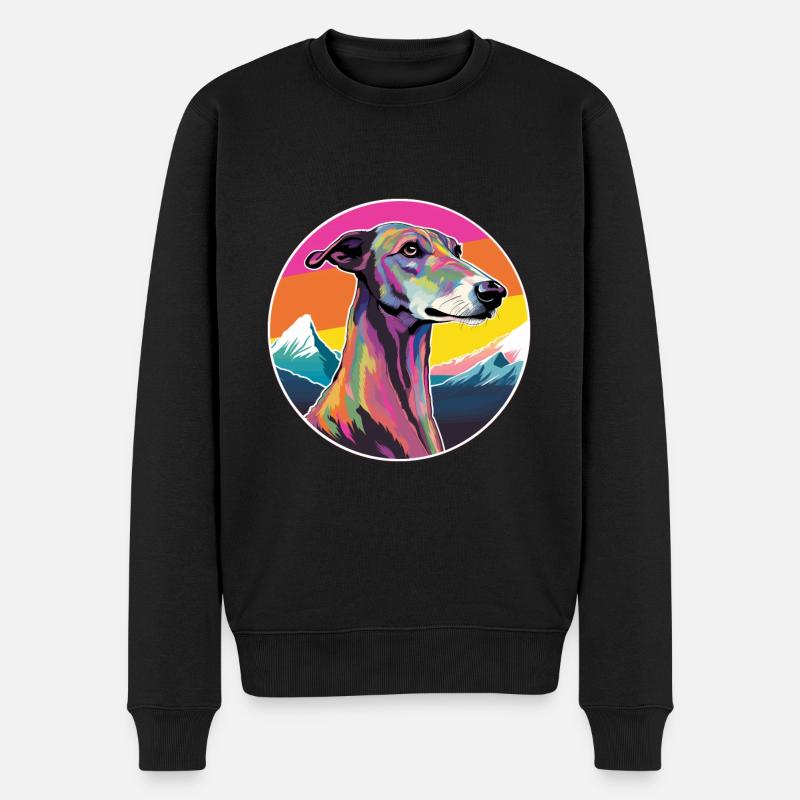 Galgo Español Hunderasse Cartoon Kawaii Aquarell - Männer Premium Bio Pullover - Schwarz