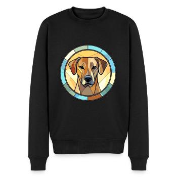 Black Mouth Cur Dog Breed Stained Glass Colorful W - Men's Premium Organic Jumper - black - Front - Nico (187cm)