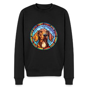 Lévrier allemand chien race vitrail coloré Wate - Pull Premium bio Homme - noir - Devant - Nico (187cm)