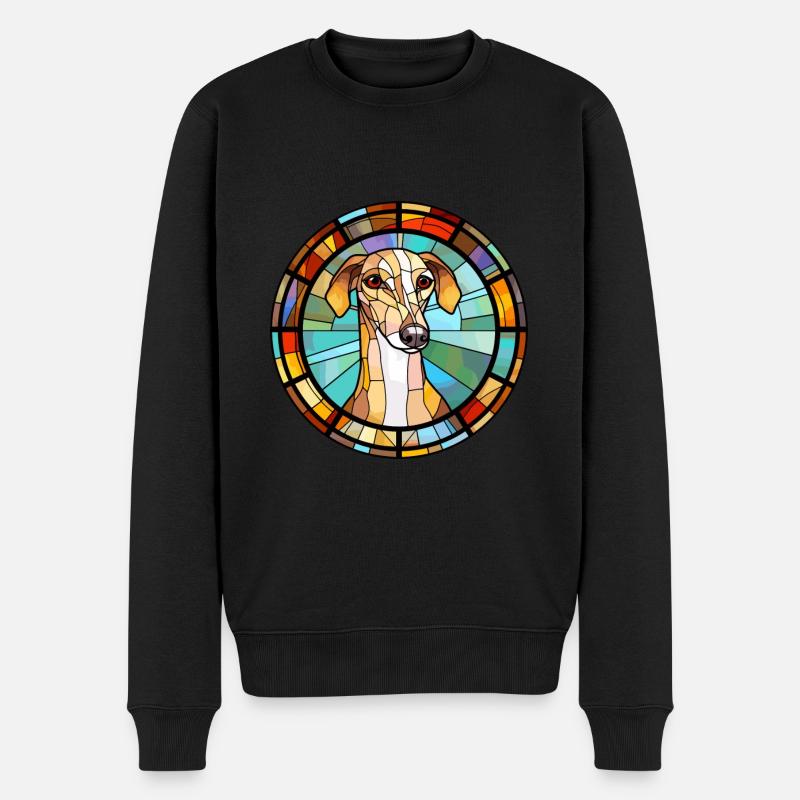 Galgo Español Hunderasse Buntes Glas Bunt Wat - Männer Premium Bio Pullover - Schwarz