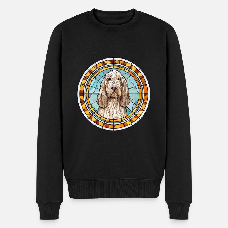 Spinone Italiano Hunderasse Buntglas Bunt - Männer Premium Bio Pullover - Schwarz