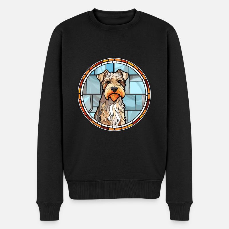 Sporting Lucas Terrier Hunderasse Buntglas Col - Männer Premium Bio Pullover - Schwarz