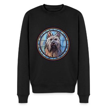 Skye Terrier chien race vitrail coloré Wate - Pull Premium bio Homme - noir - Devant - Nico (187cm)