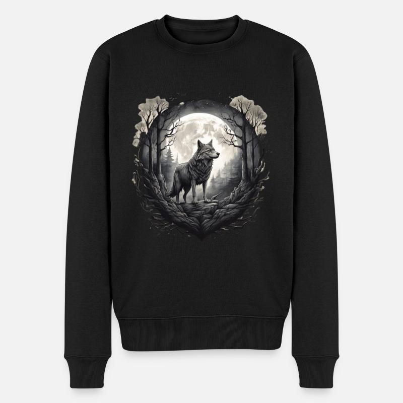 Lobo - Männer Premium Bio Pullover - Schwarz