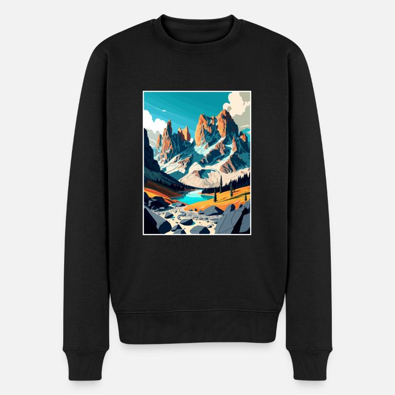 Dolomiten Dolomiten Dolomiten Gebirge Italien - Männer Premium Bio Pullover - Schwarz