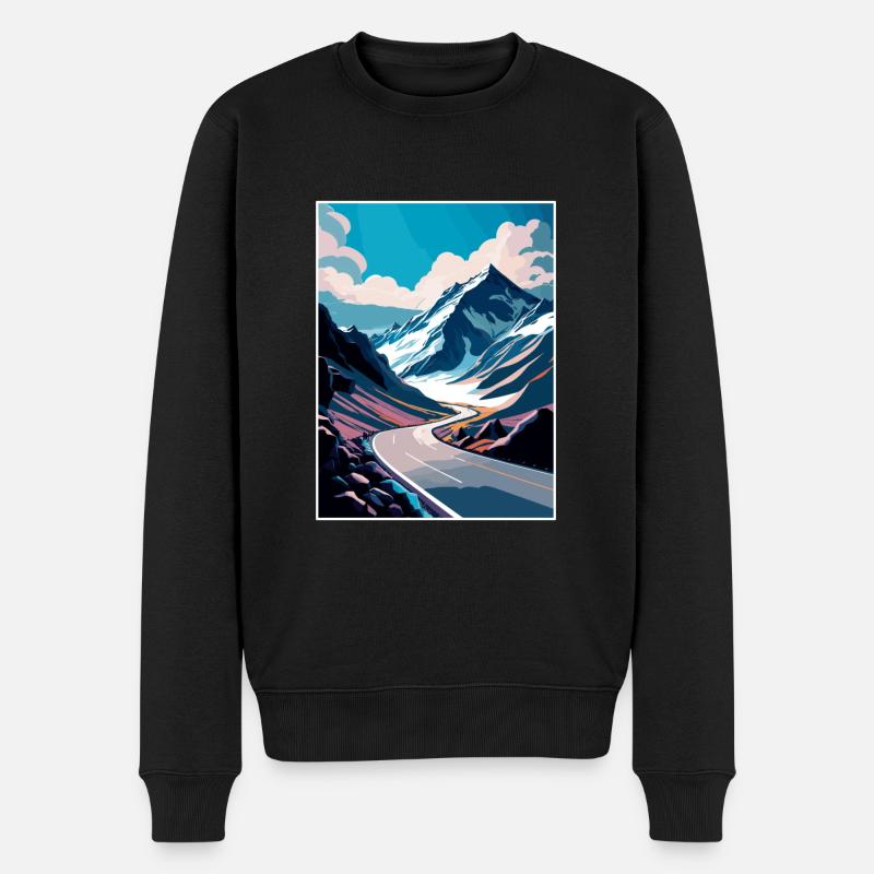 Berg Großglockner Österreich Reiseposter - Männer Premium Bio Pullover - Schwarz