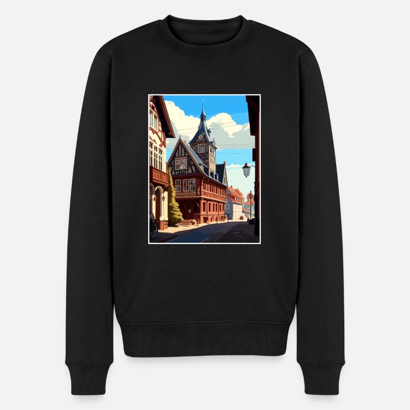 Weimar Deutschland Vintage Reiseposter WPA Souvenir - Männer Premium Bio Pullover - Schwarz