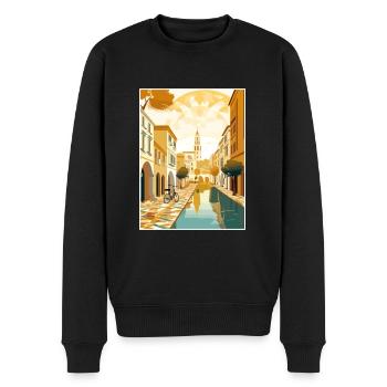 Sevilla Spanien Deko Vintage Reiseposter Souvenir - Männer Premium Bio Pullover - Schwarz - Vorne - Nico (187cm)