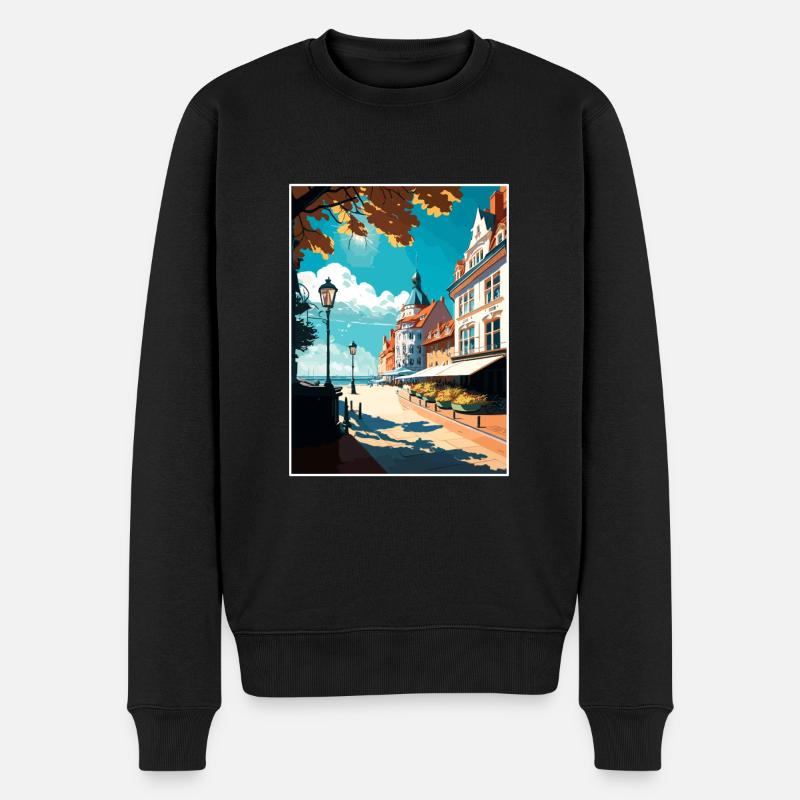 Sopot Polen Vintage Reiseposter WPA Souvenir - Männer Premium Bio Pullover - Schwarz
