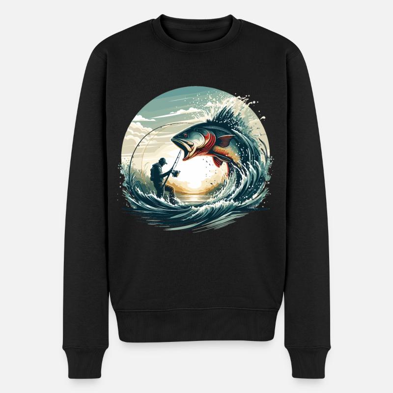 Angeln Angler Dynamik Geschenk - Männer Premium Bio Pullover - Schwarz