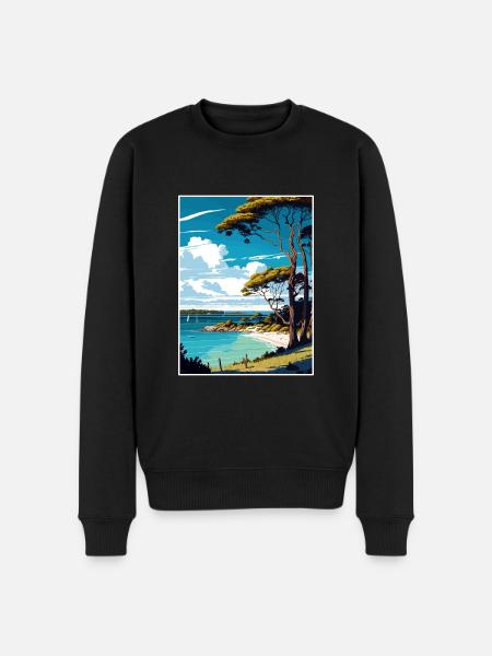 Brownsea Island England Vintage Travel Poster WPA - Men's Premium Organic Jumper - black