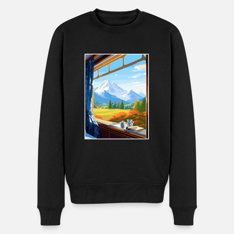 Orient Express Europe déco Vintage Affiche de voyage - Pull Premium bio Homme - noir