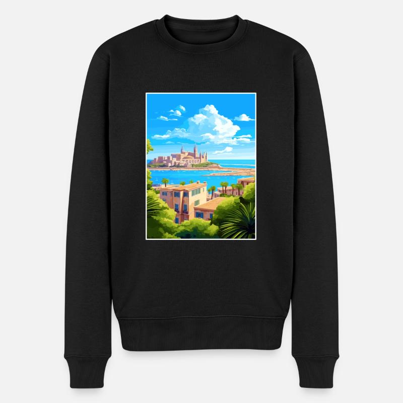 Palma De Mallorca Spanien Vintage Reiseposter WPA - Männer Premium Bio Pullover - Schwarz