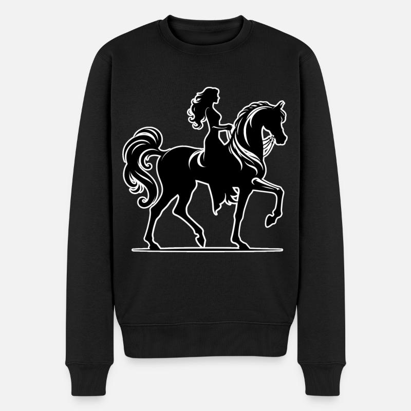 Femme Cheval Arabe - Pull Premium bio Homme - noir
