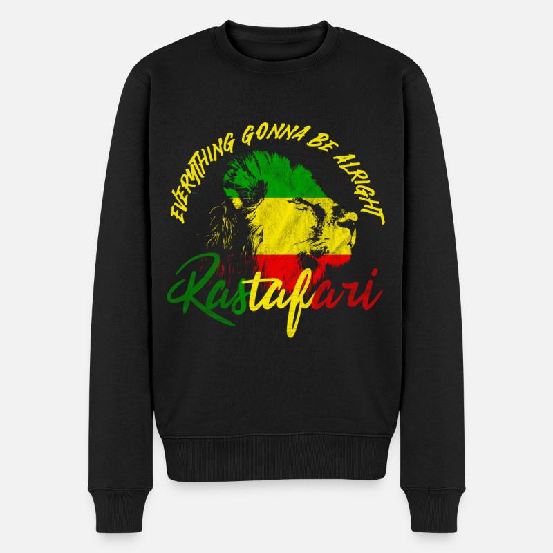 rastafari - Männer Premium Bio Pullover - Schwarz