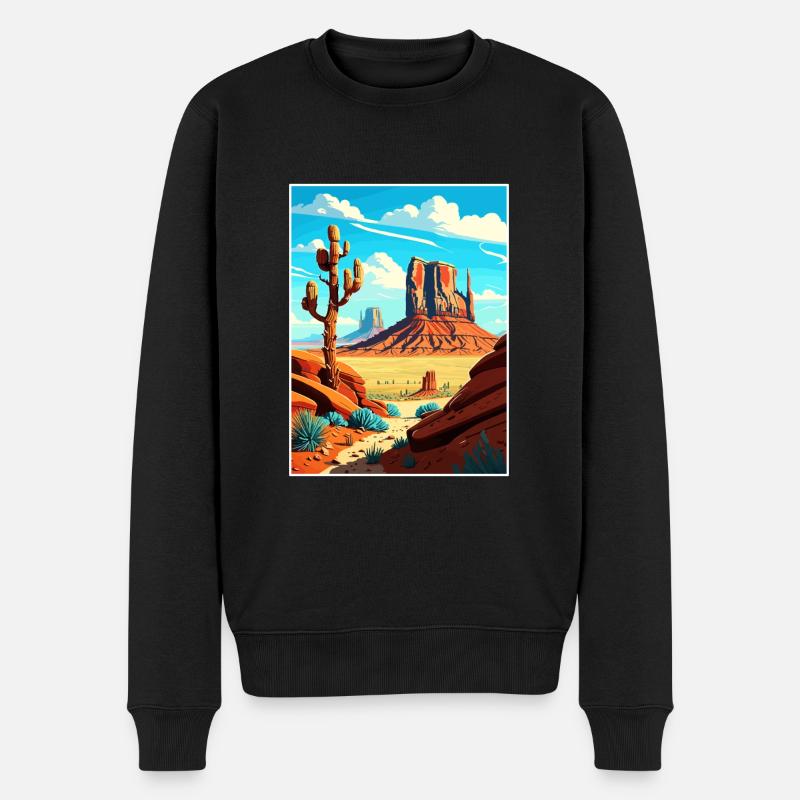 Monument Valley Arizona Vintage Reiseposter WPA - Männer Premium Bio Pullover - Schwarz