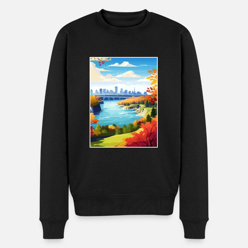 Niagara Falls État de New York Vintage affiche de voyage - Pull Premium bio Homme - noir