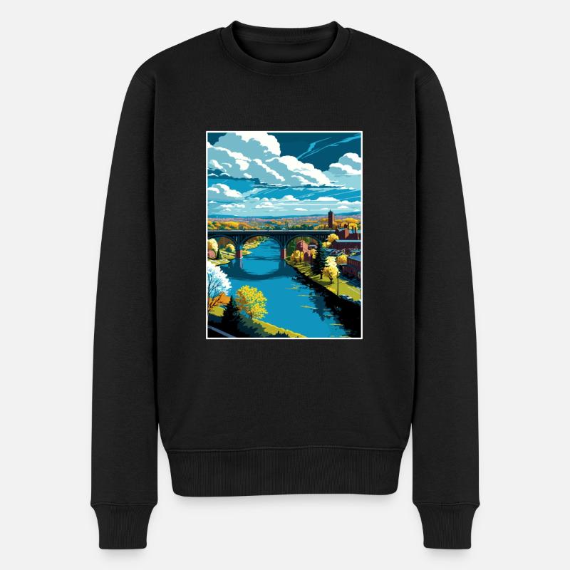 Lehigh Valley Pennsylvanie Vintage affiche de voyage - Pull Premium bio Homme - noir