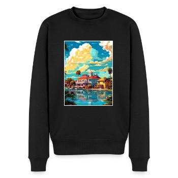 Melbourne Florida Vintage Reiseposter Souvenir - Männer Premium Bio Pullover - Schwarz - Vorne - Nico (187cm)