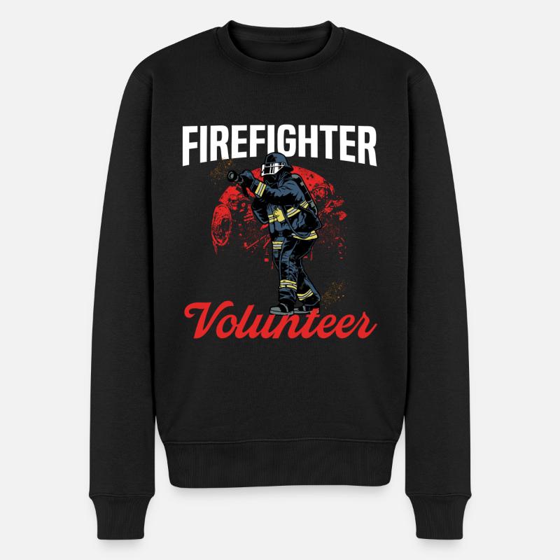 firefighter volunteer - Männer Premium Bio Pullover - Schwarz
