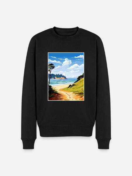 Abel Tasman kystspor New Zealand souvenir - Økologisk premium-sweatshirt til mænd - sort