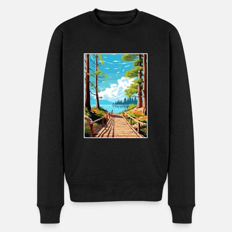 Parque Nacional Los Arrayanes Reiseposter - Männer Premium Bio Pullover - Schwarz
