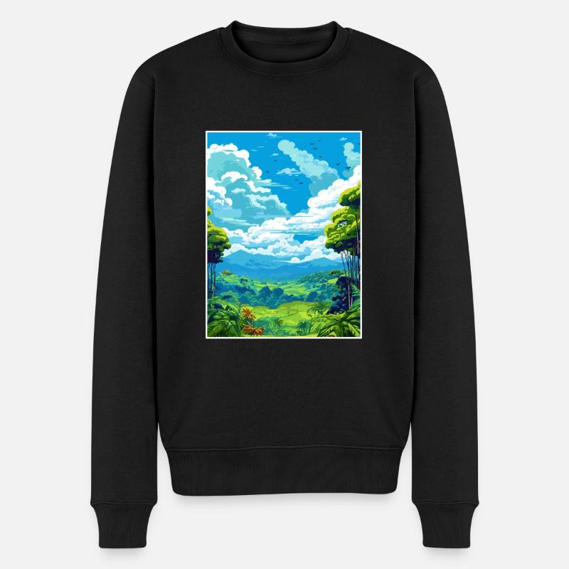 Amazone Rainforest Vintage voyage affiche Souvenir - Pull Premium bio Homme - noir