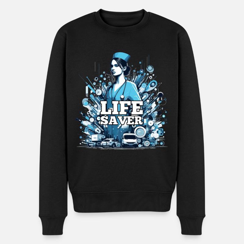 Cadeau de sauveteur d’infirmière - Pull Premium bio Homme - noir