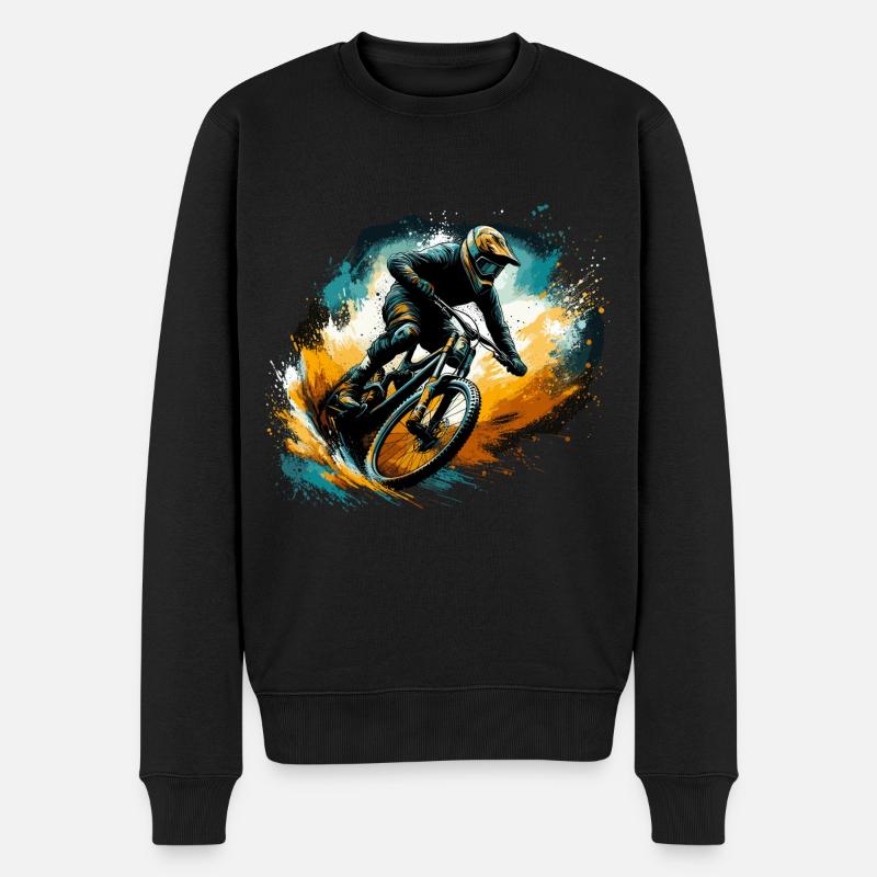 MTB Mountainbiking Mountainbike Geschenk - Männer Premium Bio Pullover - Schwarz