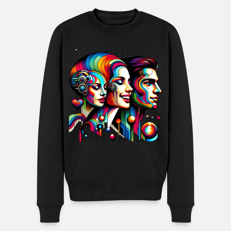Cyber Vielfalt - Cyber Diversity 1 - Männer Premium Bio Pullover - Schwarz