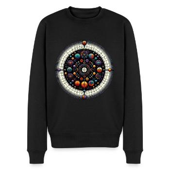 Mystischer Tierkreis: Himmlische Kugel - Männer Premium Bio Pullover - Schwarz - Vorne - Nico (187cm)
