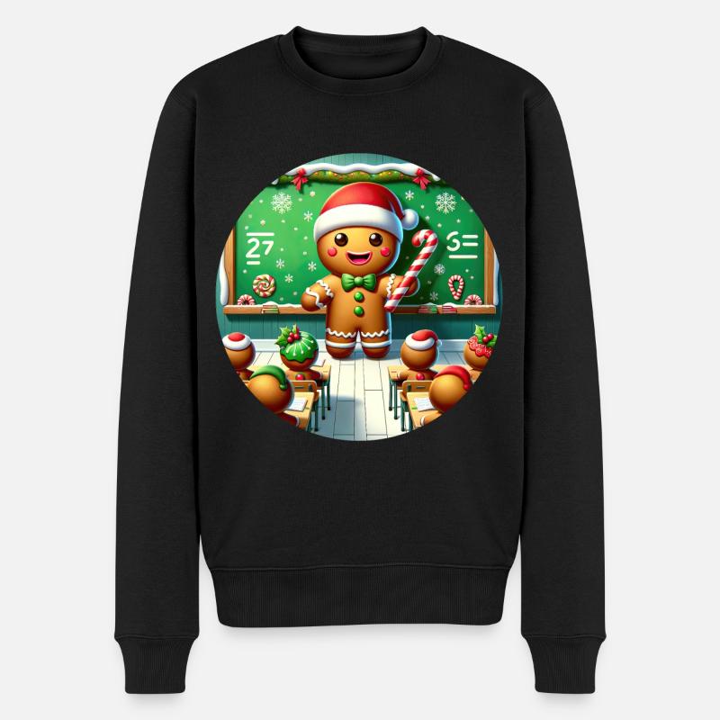 Lebkuchenunterricht - Männer Premium Bio Pullover - Schwarz