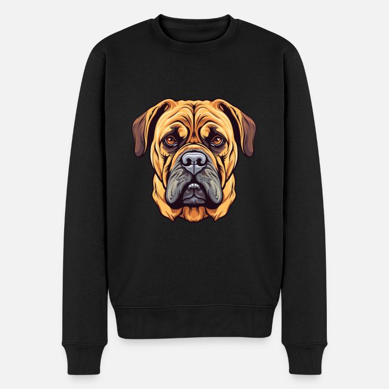 Bullmastiff Hunderasse Aquarell Karikatur Kawaii Co - Männer Premium Bio Pullover - Schwarz