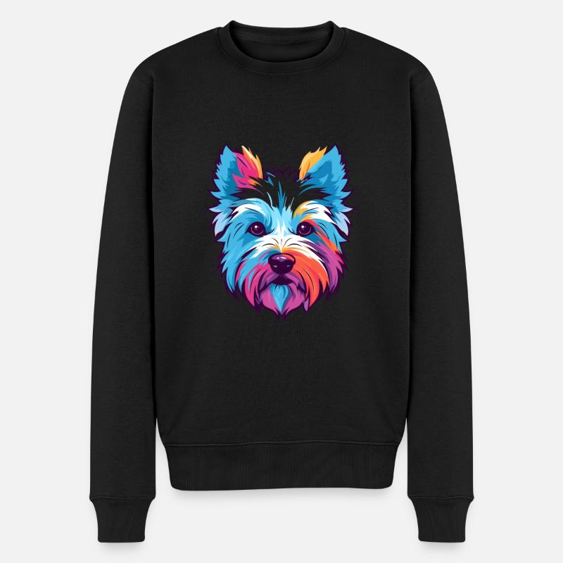 West Highland White Terrier race chien aquarelle C - Pull Premium bio Homme - noir