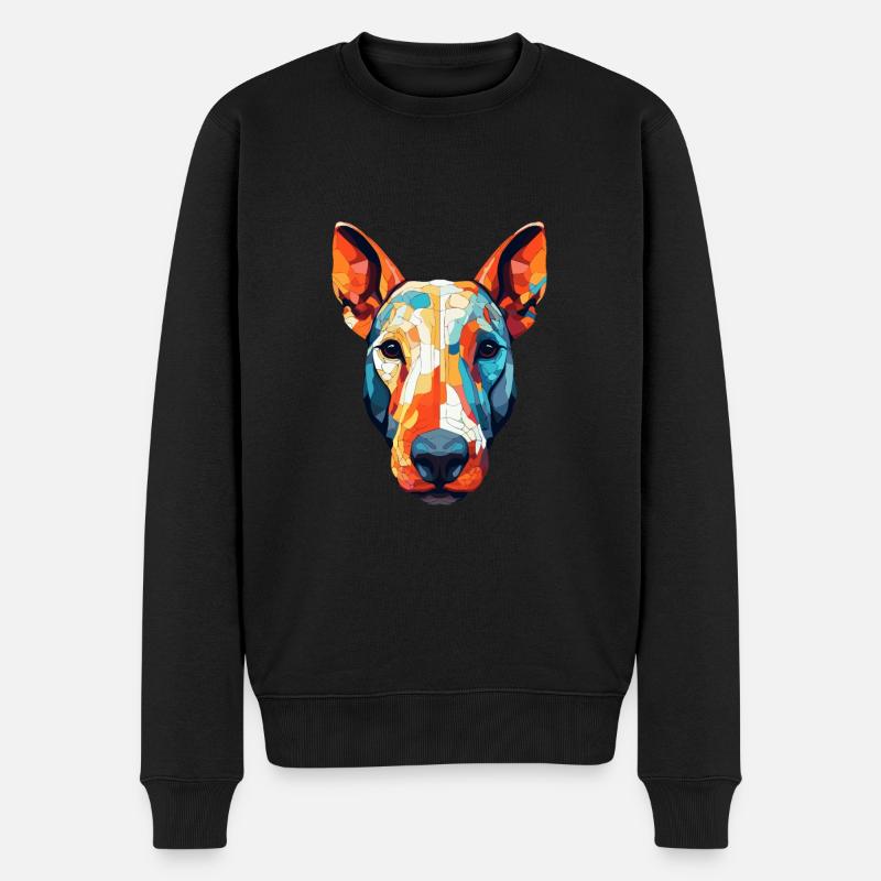 Bullterrier Hunderasse Aquarell Karikatur Kawaii C - Männer Premium Bio Pullover - Schwarz